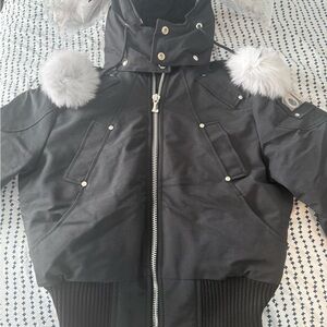 Moose Knuckles Black Down-Filled Hooded Jacket